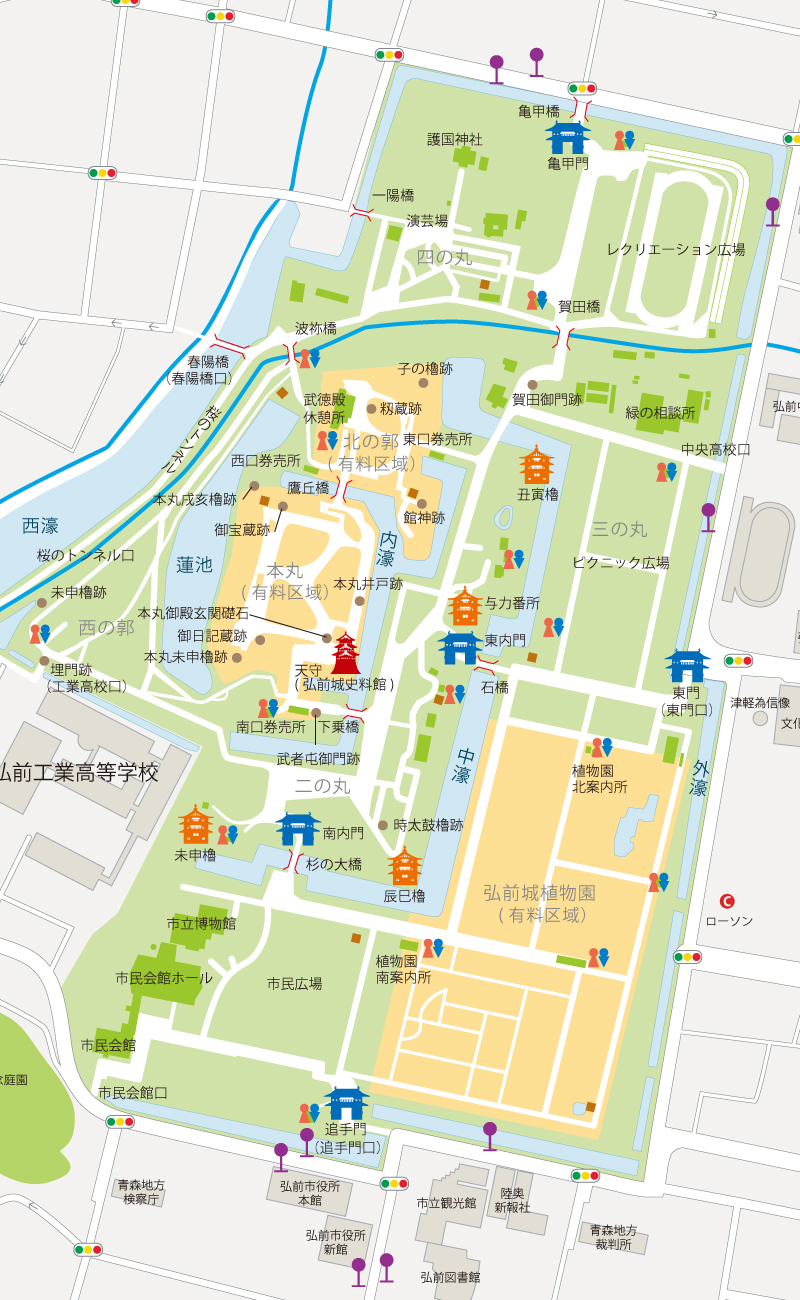 弘前公園地図