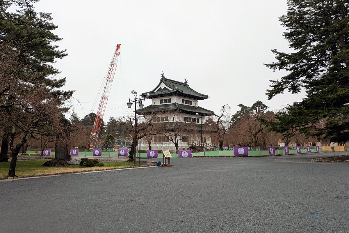 舗装された弘前公園本丸（2026年4月7日）